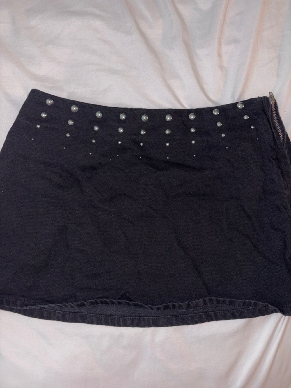 Zara Black Mini Skirt with Stud Detail